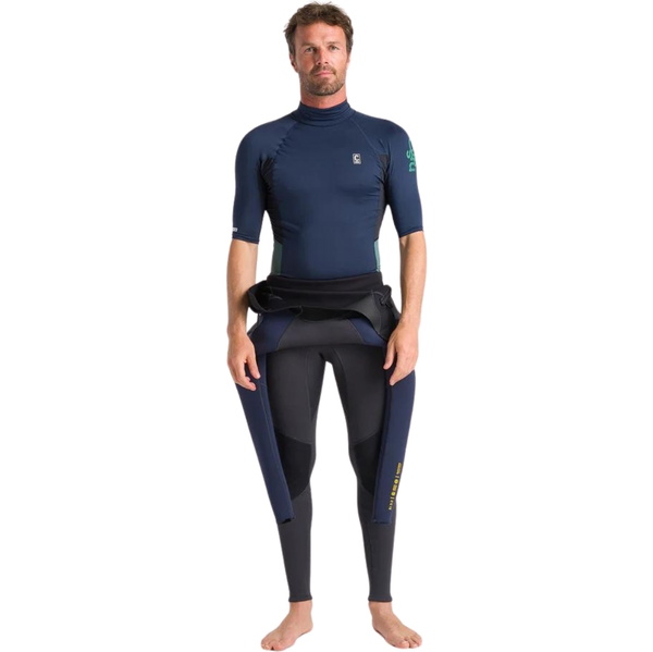 2026 C-Skins Mens NuWave X Short Sleeve Rash Vest C-NLYSSMT - Bluestone / Black / Dark Sage